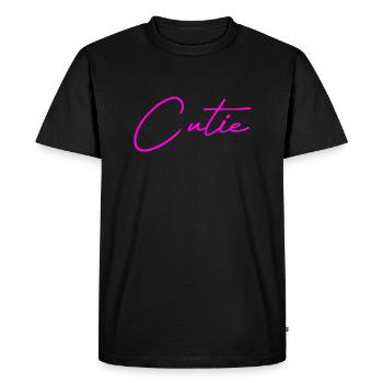 Rose mignon - T-shirt Premium bio Homme - noir - Devant - Nico (187cm)