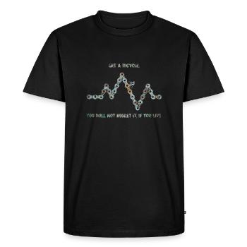 Obtenir un vélo - T-shirt Premium bio Homme - noir - Devant - Nico (187cm)