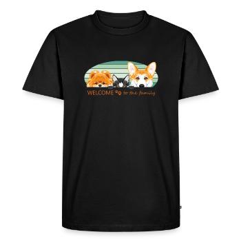 Bienvenue dans la famille des chiens et des chats - T-shirt Premium bio Homme - noir - Devant - Nico (187cm)