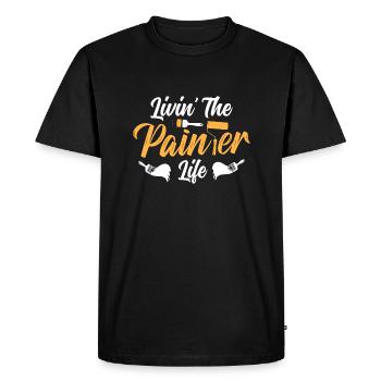 Livin' The Painter Life Job Profession - Men's Premium Organic T-Shirt - black - Front - Nico (187cm)