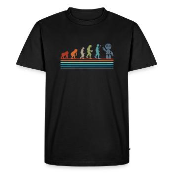 Évolution rétro vintage robot - T-shirt Premium bio Homme - noir - Devant - Nico (187cm)