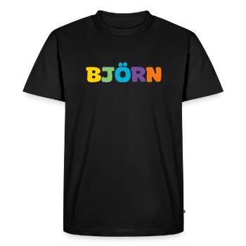 Nom - Björn - T-shirt Premium bio Homme - noir - Devant - Nico (187cm)