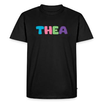 Nom - Thea - T-shirt Premium bio Homme - noir - Devant - Nico (187cm)