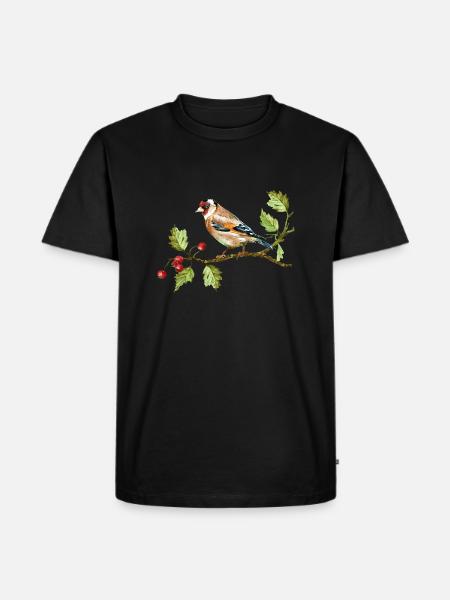 Bunter Vogel - Männer Premium Bio T-Shirt - Schwarz