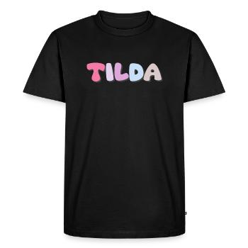 Nom - Tilda - T-shirt Premium bio Homme - noir - Devant - Nico (187cm)