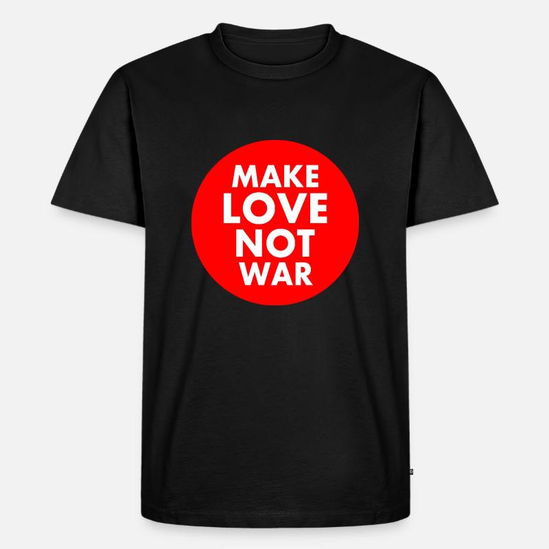 Make love not war - Männer Premium Bio T-Shirt - Schwarz