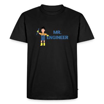 Monsieur l’Ingénieur - T-shirt Premium bio Homme - noir - Devant - Nico (187cm)