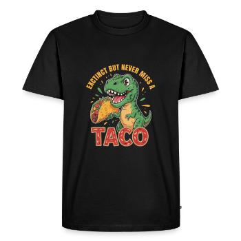 Dinosaurs love tacos Cinco de Mayo design - Men's Premium Organic T-Shirt - black - Front - Nico (187cm)