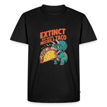 Dinosaur Taco Cinco de Mayo Design - Men's Premium Organic T-Shirt - black - Front - Nico (187cm)