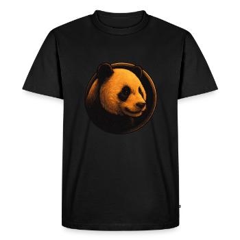 Panda – Le géant pacifique - T-shirt Premium bio Homme - noir - Devant - Nico (187cm)