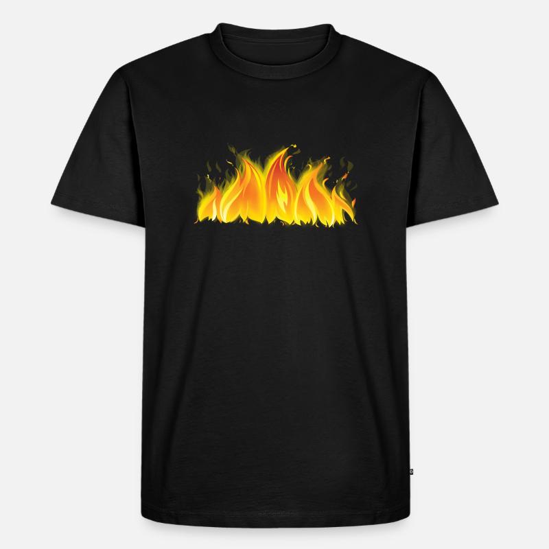 fire 2 - Männer Premium Bio T-Shirt - Schwarz