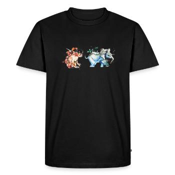 Singe et éléphant - T-shirt Premium bio Homme - noir - Devant - Nico (187cm)