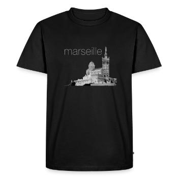 notre dame marseille - T-shirt Premium bio Homme - noir - Devant - Nico (187cm)