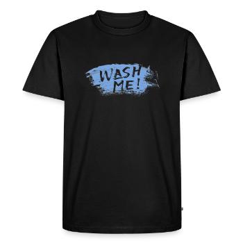Wash Me - Men's Premium Organic T-Shirt - black - Front - Nico (187cm)