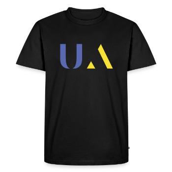 Blues and yellows - Men's Premium Organic T-Shirt - black - Front - Nico (187cm)