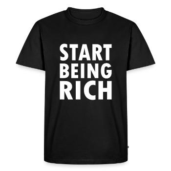 Start being rich - T-shirt Premium bio Homme - noir - Devant - Nico (187cm)