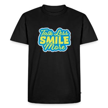 talk less smile more - Men's Premium Organic T-Shirt - black - Front - Nico (187cm)