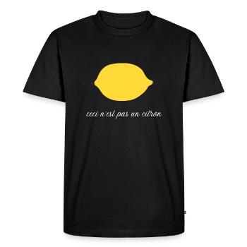 Ceci n'est pas un citron - humour - T-shirt Premium bio Homme - noir - Devant - Nico (187cm)