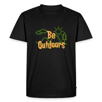Be Outdoors - Men's Premium Organic T-Shirt - black - Front - Nico (187cm)
