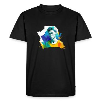 Aquarelles d’un garçon - T-shirt Premium bio Homme - noir - Devant - Nico (187cm)