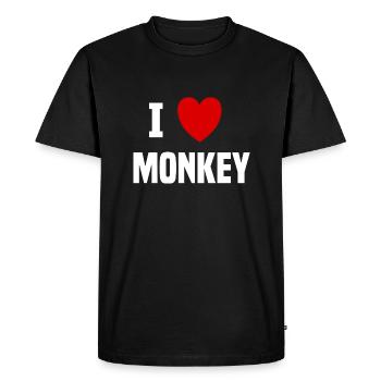 I love Monkey - Men's Premium Organic T-Shirt - black - Front - Nico (187cm)
