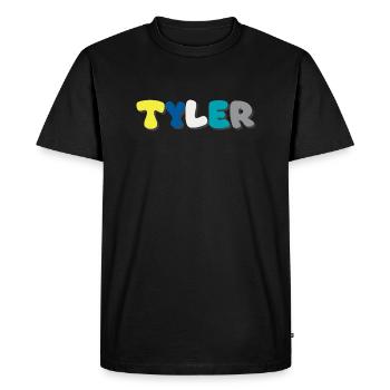 Name - Tyler - Men's Premium Organic T-Shirt - black - Front - Nico (187cm)