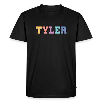 Name - Tyler - Men's Premium Organic T-Shirt - black - Front - Nico (187cm)