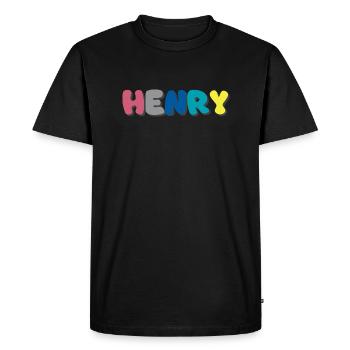 Nom - Henry - T-shirt Premium bio Homme - noir - Devant - Nico (187cm)