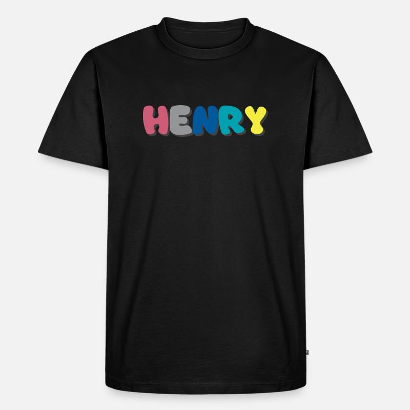 Name - Henry - Männer Premium Bio T-Shirt - Schwarz