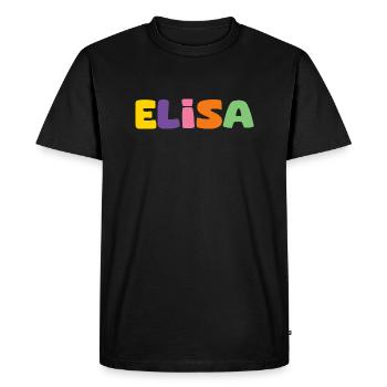 Nom - Elisa - T-shirt Premium bio Homme - noir - Devant - Nico (187cm)