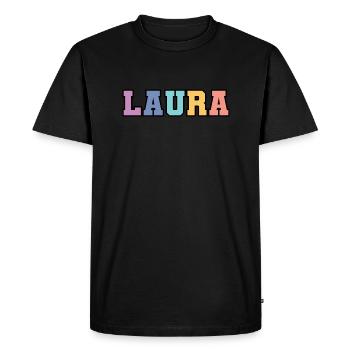 Name - Laura - Männer Premium Bio T-Shirt - Schwarz - Vorne - Nico (187cm)