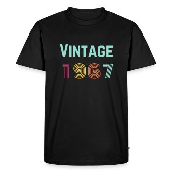 Vintage 1967 Retro Typography - Men's Premium Organic T-Shirt - black - Front - Nico (187cm)