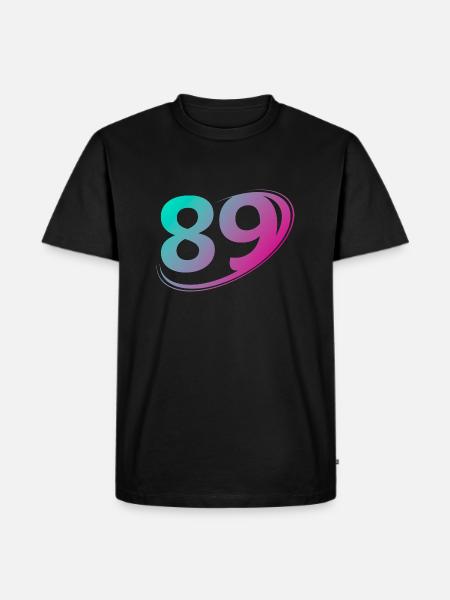 Nummer 89 mehrfarbig - Männer Premium Bio T-Shirt - Schwarz