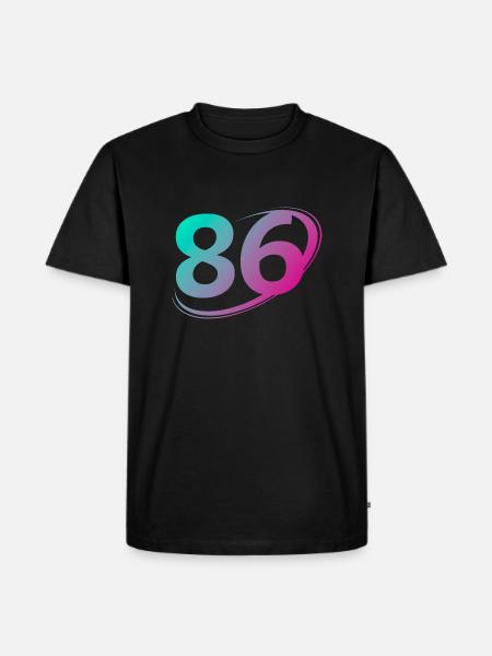 Nummer 86 mehrfarbig - Männer Premium Bio T-Shirt - Schwarz