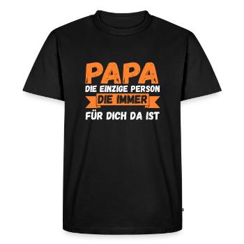 Father Dad - Men's Premium Organic T-Shirt - black - Front - Nico (187cm)