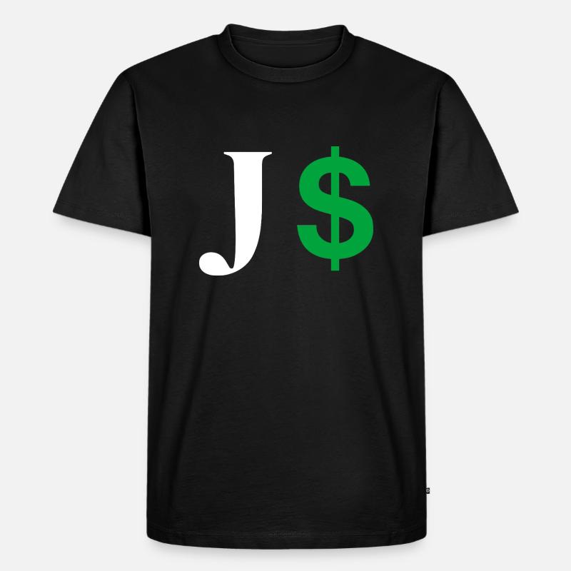 Buchstabe j Dollar - Männer Premium Bio T-Shirt - Schwarz