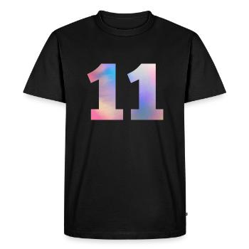 Numéro 11 coloré - T-shirt Premium bio Homme - noir - Devant - Nico (187cm)