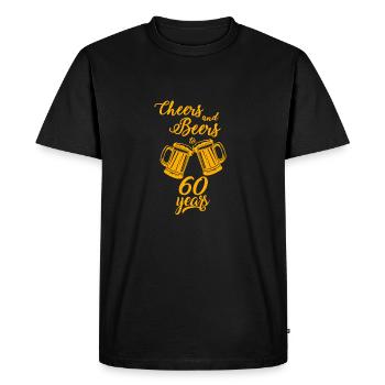 60th birthday - Men's Premium Organic T-Shirt - black - Front - Nico (187cm)