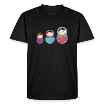 matriochkas - T-shirt Premium bio Homme - noir - Devant - Nico (187cm)