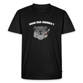 Quoi ma gueule - T-shirt Premium bio Homme - noir - Devant - Nico (187cm)