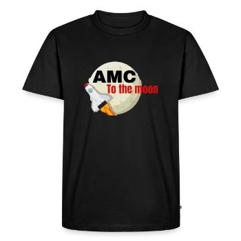 AMC to the moon Stonks - T-shirt Premium bio Homme - noir - Devant - Nico (187cm)