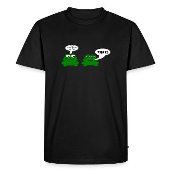 Frog chat - Men's Premium Organic T-Shirt - black - Front - Nico (187cm)