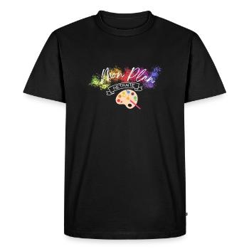 Mon plan retraite peinture - T-shirt Premium bio Homme - noir - Devant - Nico (187cm)
