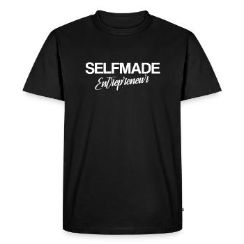 Entrepreneur autodidacte, imprimé sombre - T-shirt Premium bio Homme - noir - Devant - Nico (187cm)