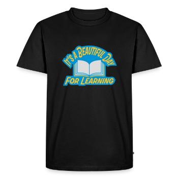 belle journée pour apprendre - T-shirt Premium bio Homme - noir - Devant - Nico (187cm)