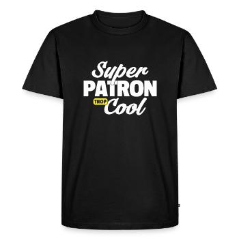 Super patron / humour patron / patron et cool - T-shirt Premium bio Homme - noir - Devant - Nico (187cm)
