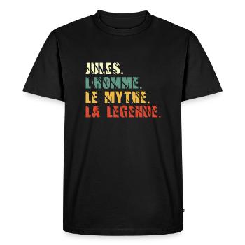 Jules l homme le mythe la légende - T-shirt Premium bio Homme - noir - Devant - Nico (187cm)