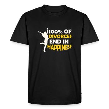 100% Of Divorces End In Happiness Divorcee Women - Men's Premium Organic T-Shirt - black - Front - Nico (187cm)