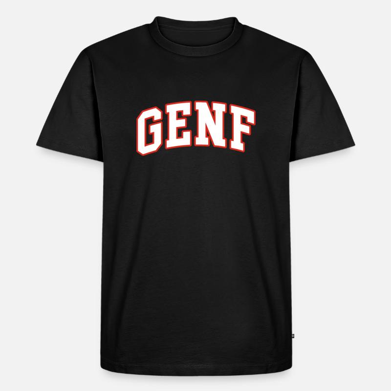 Genf - Männer Premium Bio T-Shirt - Schwarz