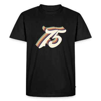 75ème anniversaire vintage - T-shirt Premium bio Homme - noir - Devant - Nico (187cm)